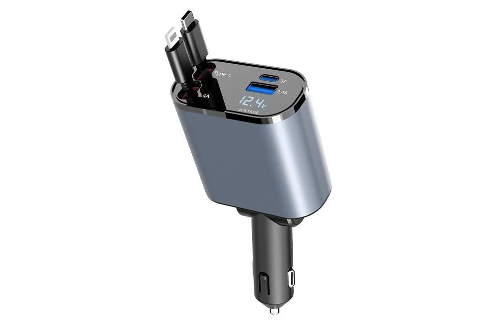 Chargeur de Voiture Rétractable 4-en-1